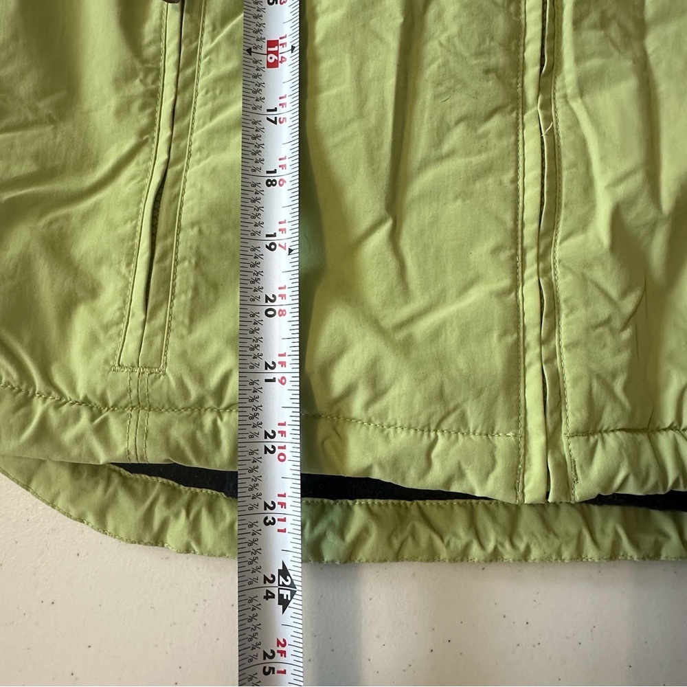 LL Bean fleece lined full zip winter vest women’s XS green &‎ navy - Picture 10 of 12